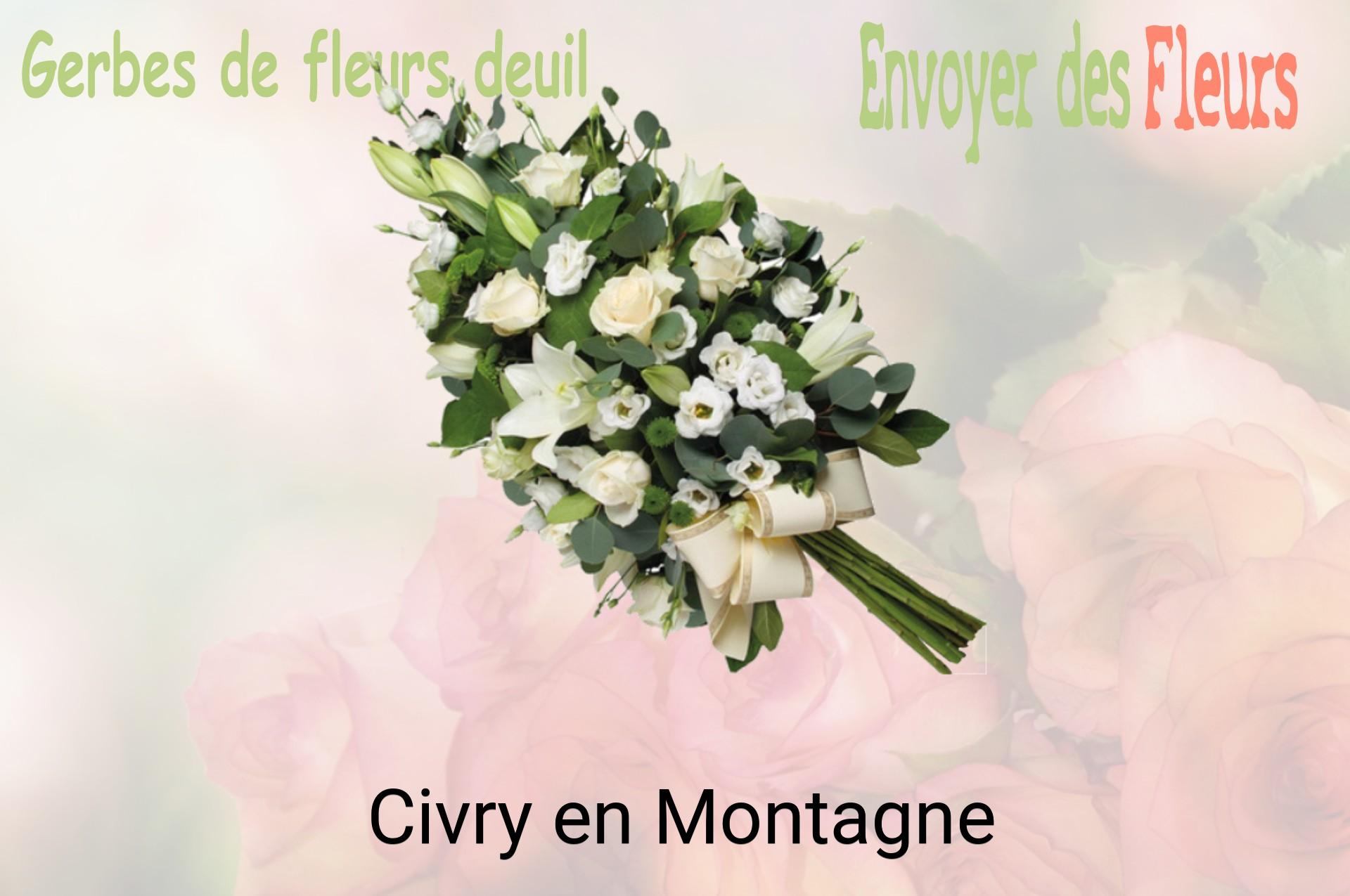 Gerbe de fleurs de deuil livrée à Civry-en-Montagne